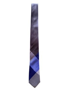 Express Grey and Blue Geometric Silk Tie